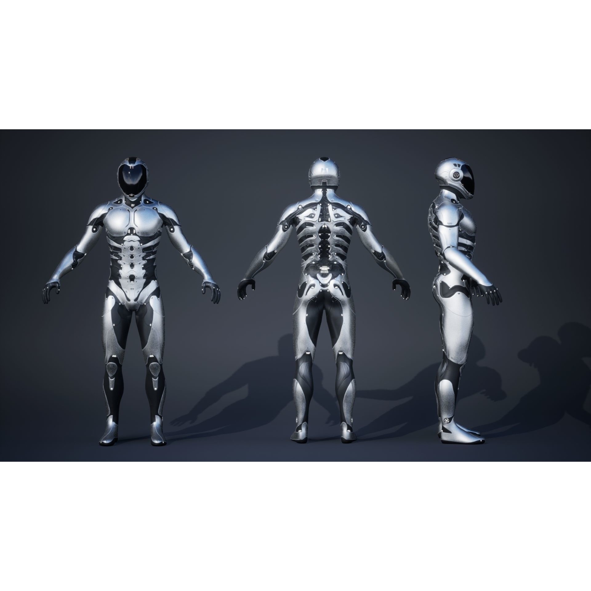 Robot Male 1 - Low-Poly Game-Ready 3D Model - View 7