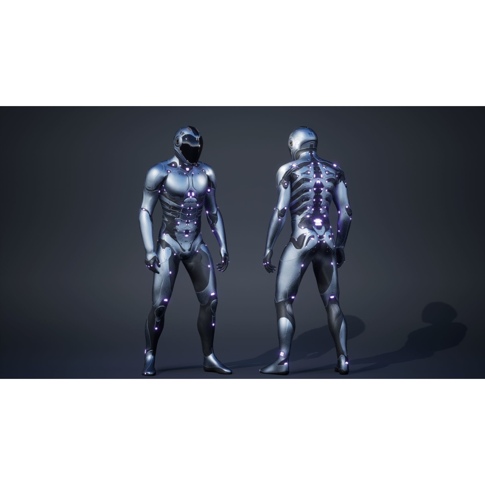 Robot Male 1 - Low-Poly Game-Ready 3D Model - View 8