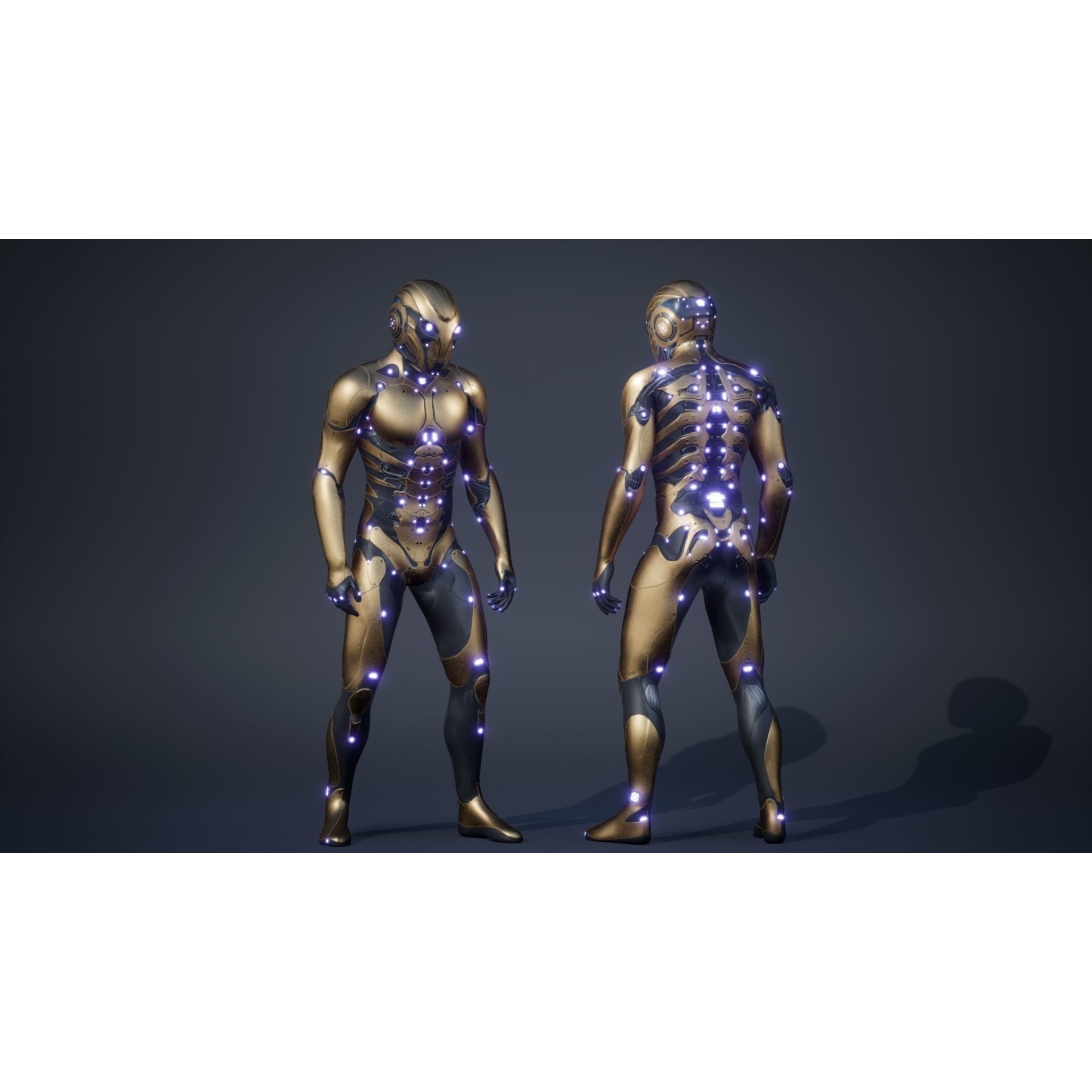 Robot Male 1 - Low-Poly Game-Ready 3D Model - View 9