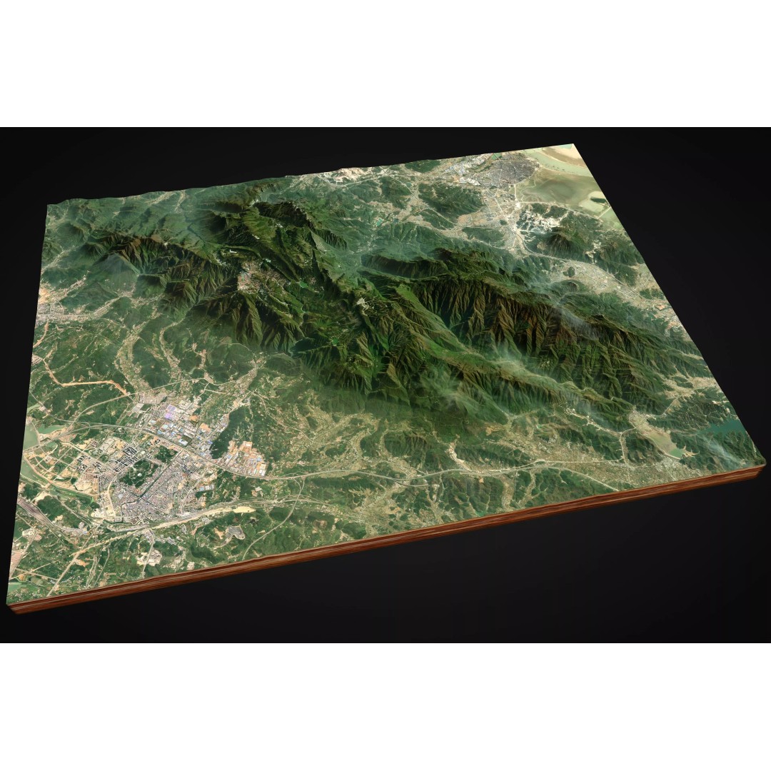 Mountain Range 3D Model – High Poly Terrain Asset, FBX, Cinema4D - View 2