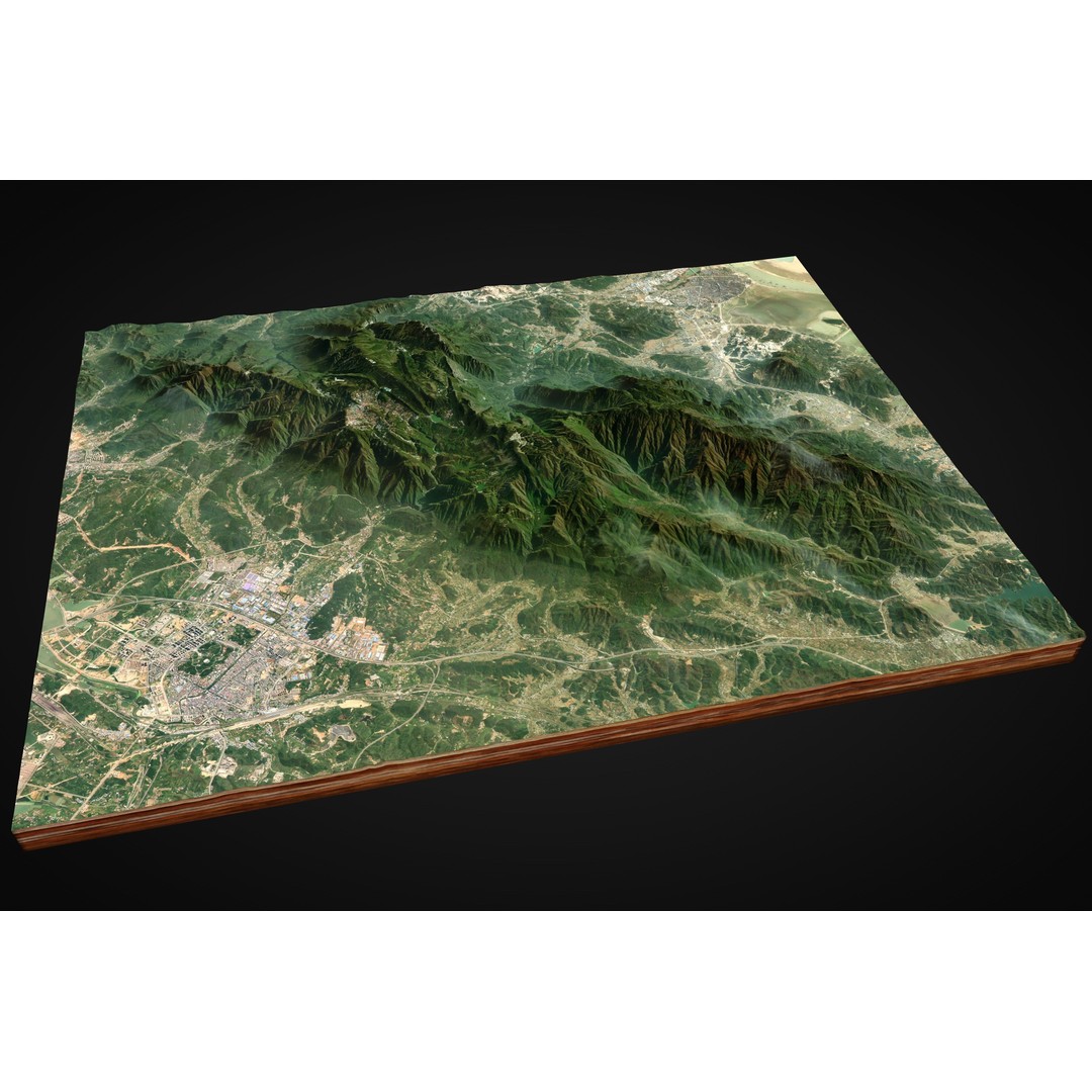 Mountain Range 3D Model – High Poly Terrain Asset, FBX, Cinema4D - View 3