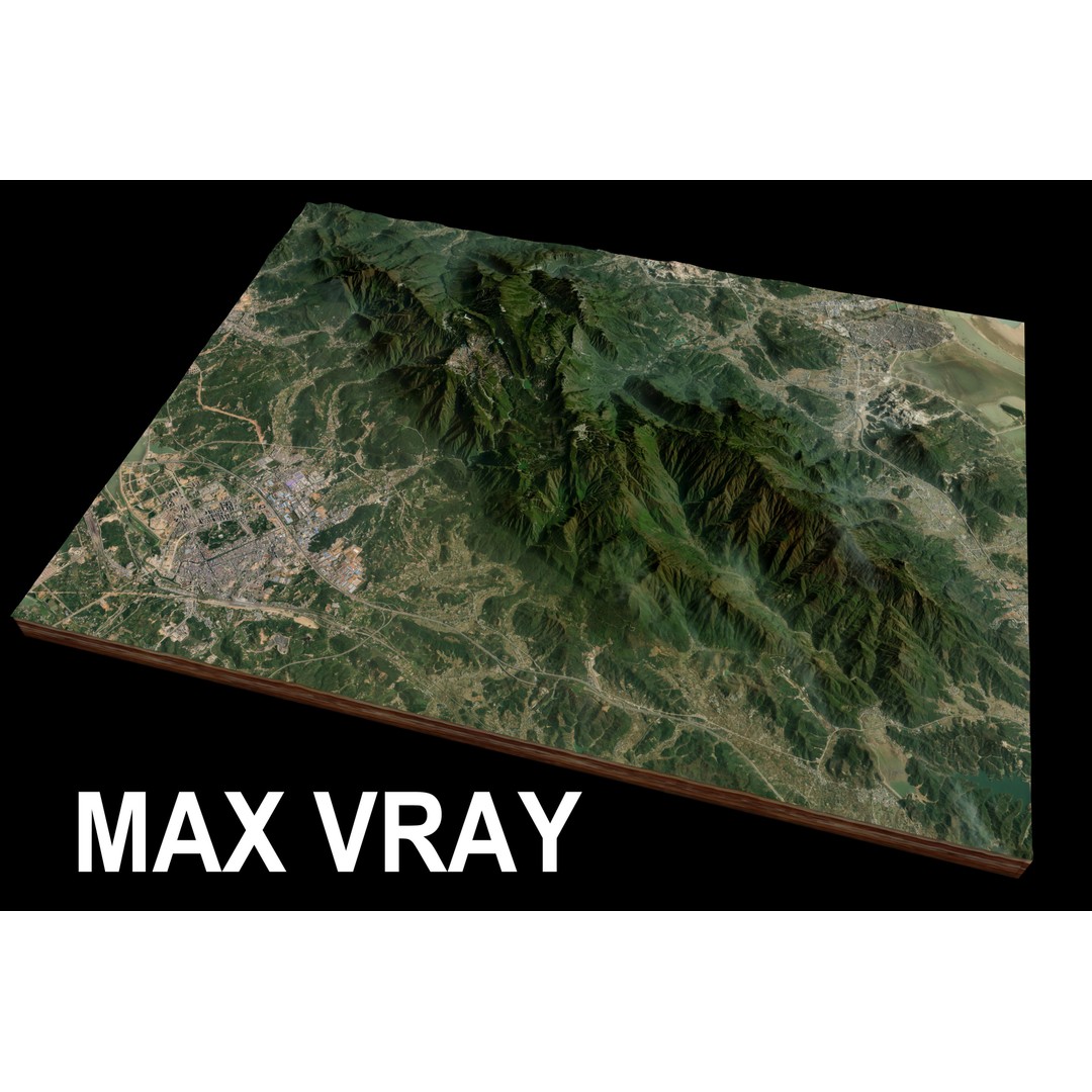 Mountain Range 3D Model – High Poly Terrain Asset, FBX, Cinema4D - View 7