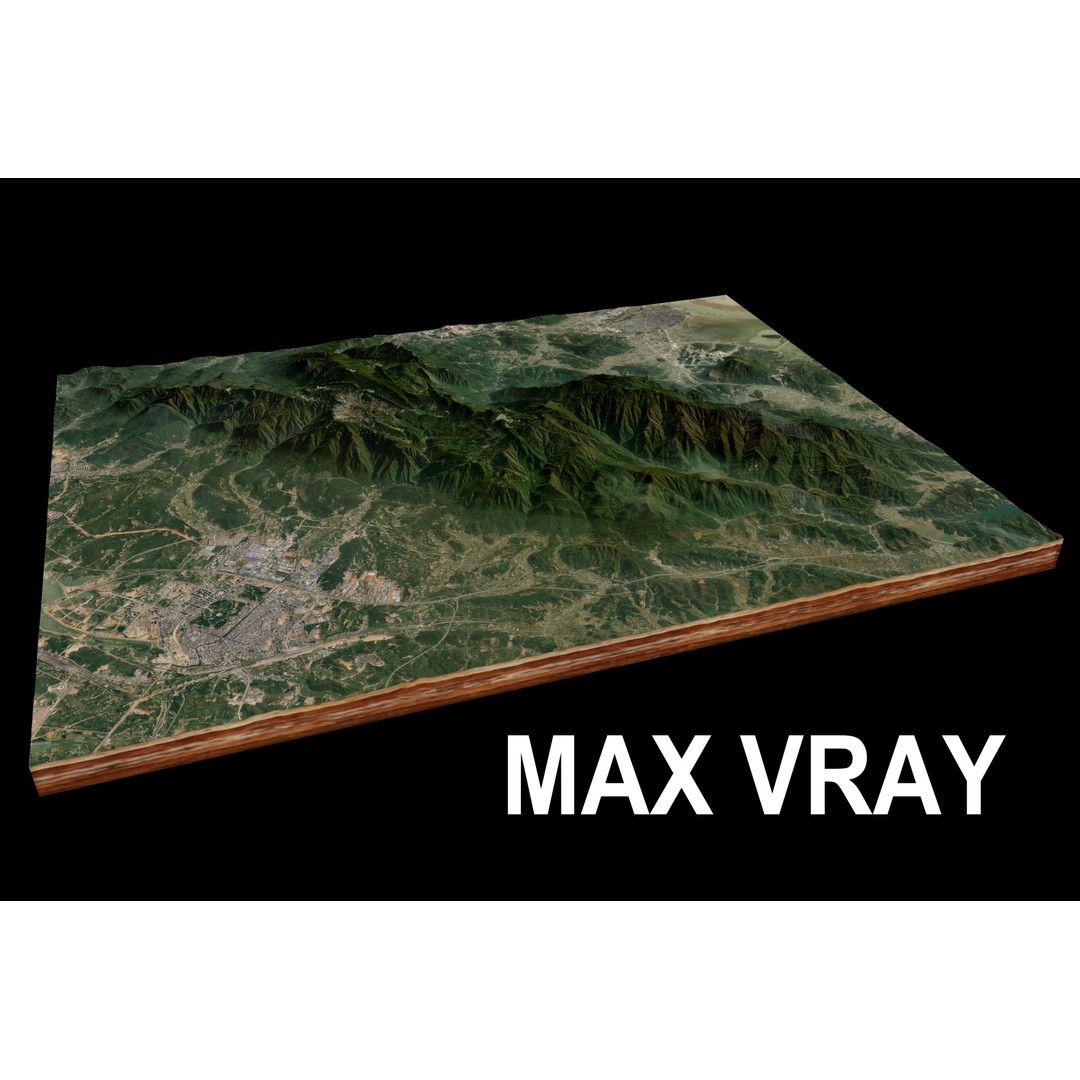 Mountain Range 3D Model – High Poly Terrain Asset, FBX, Cinema4D - View 8
