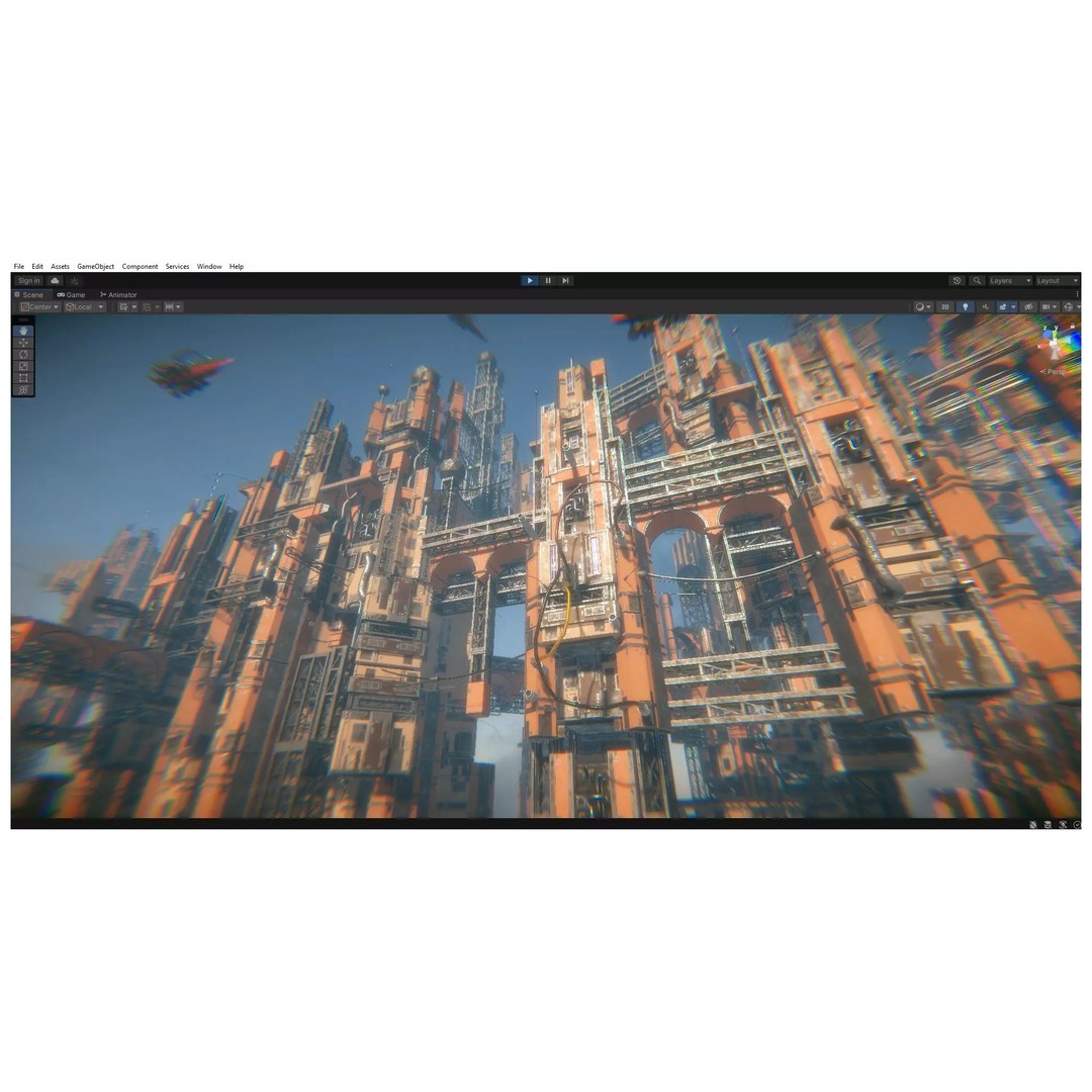 Tall City 3D Model – Sci-fi Low-Poly Modular City Asset, FBX