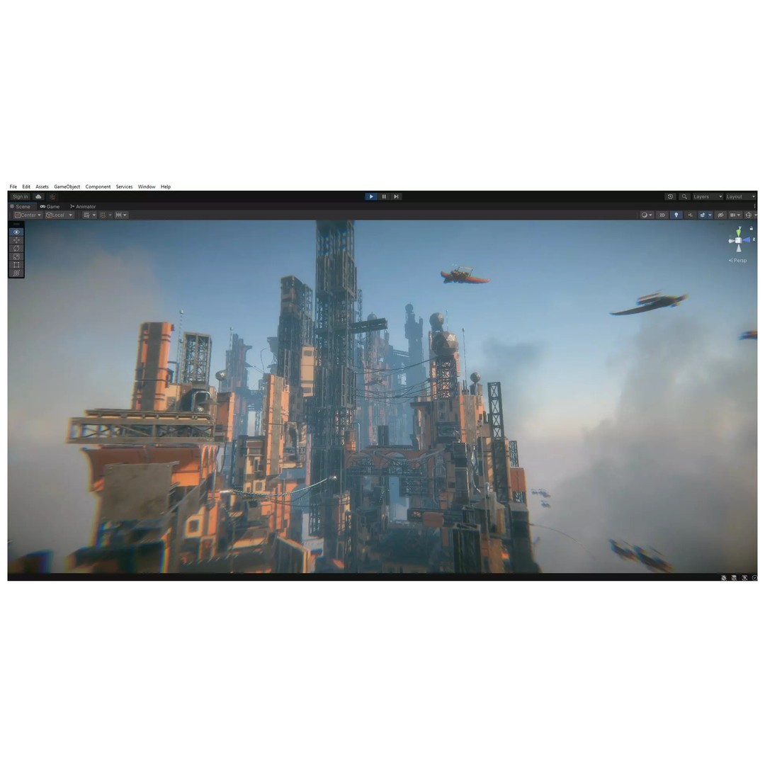 Tall City 3D Model – Sci-fi Low-Poly Modular City Asset, FBX - View 10