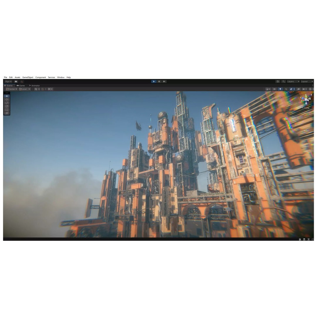 Tall City 3D Model – Sci-fi Low-Poly Modular City Asset, FBX - View 11