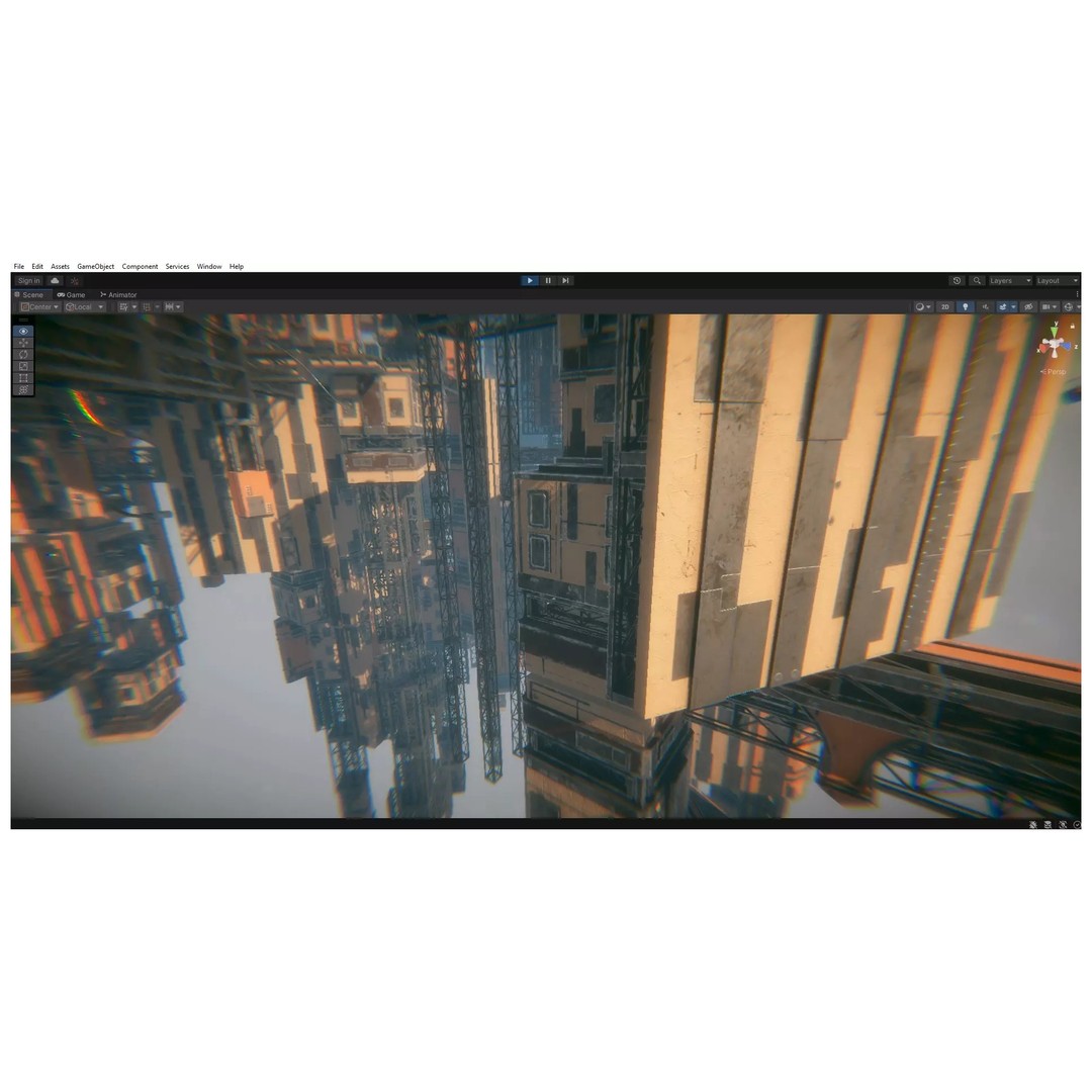 Tall City 3D Model – Sci-fi Low-Poly Modular City Asset, FBX - View 12