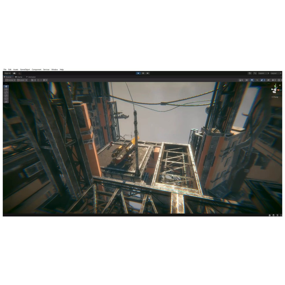 Tall City 3D Model – Sci-fi Low-Poly Modular City Asset, FBX - View 13