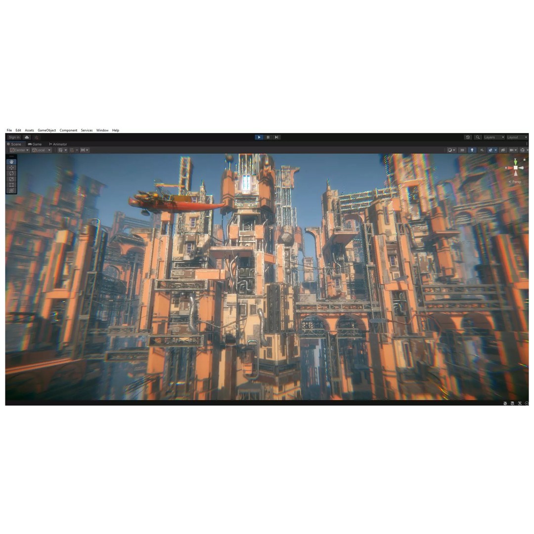 Tall City 3D Model – Sci-fi Low-Poly Modular City Asset, FBX - View 7