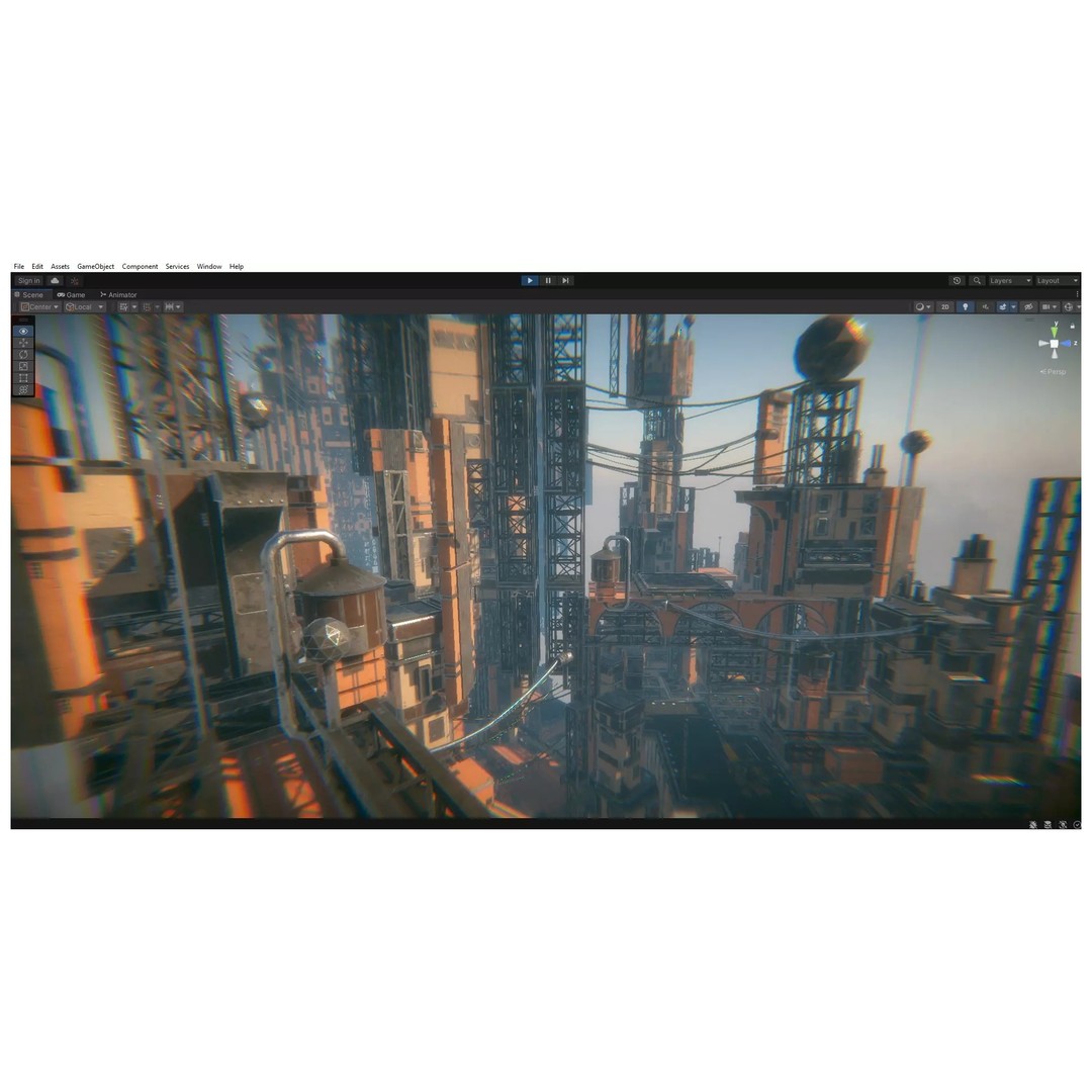 Tall City 3D Model – Sci-fi Low-Poly Modular City Asset, FBX - View 8