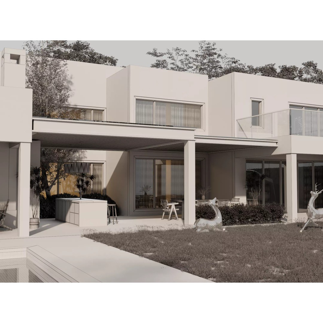 Modern Villa 3D Model – Low Poly Luxury Architecture with Pool - View 16