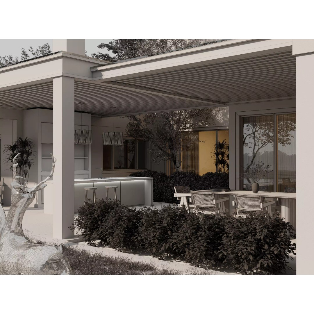 Modern Villa 3D Model – Low Poly Luxury Architecture with Pool - View 18