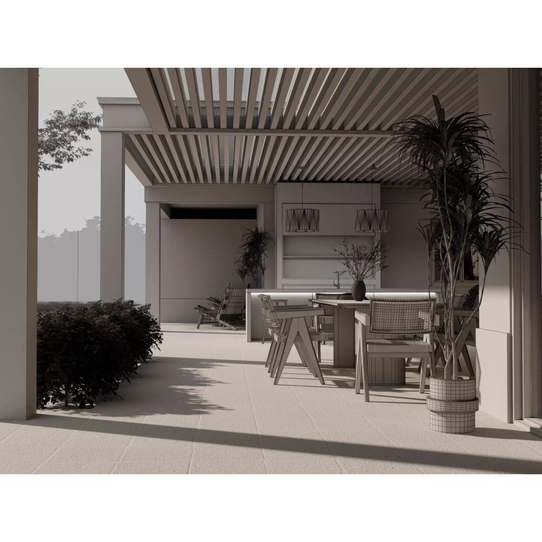 Modern Villa 3D Model – Low Poly Luxury Architecture with Pool - View 19