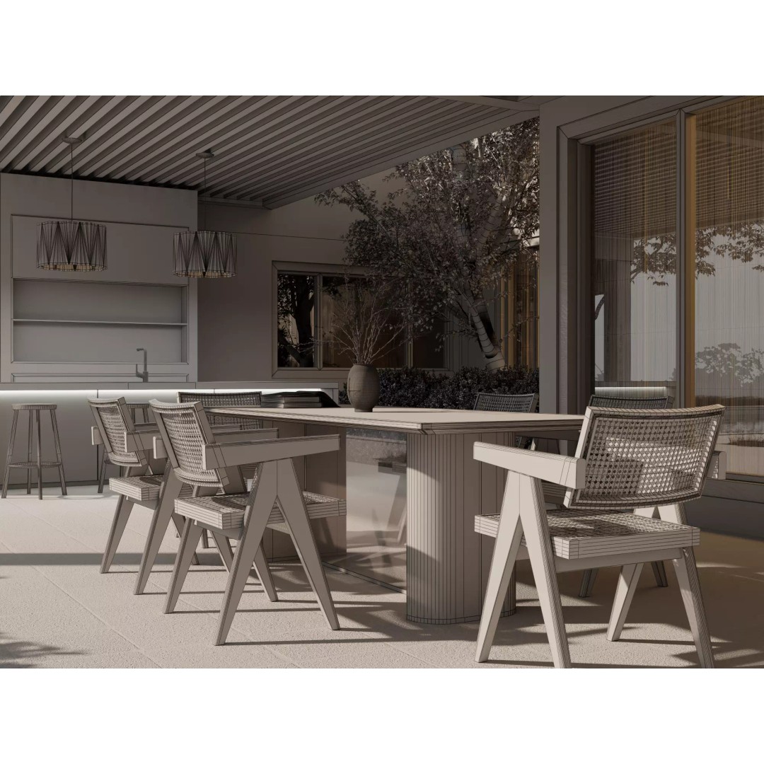 Modern Villa 3D Model – Low Poly Luxury Architecture with Pool - View 20
