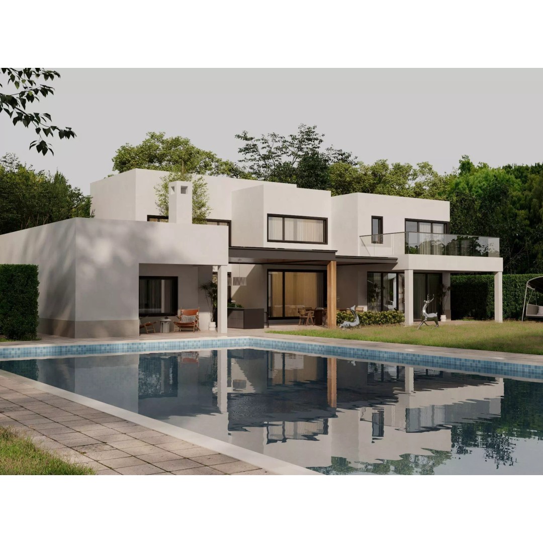 Modern Villa 3D Model – Low Poly Luxury Architecture with Pool - View 4