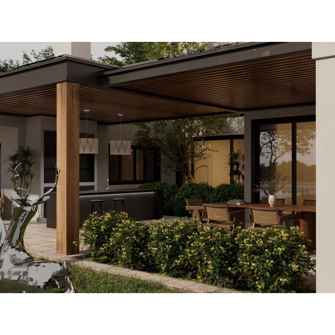 Modern Villa 3D Model – Low Poly Luxury Architecture with Pool - View 8