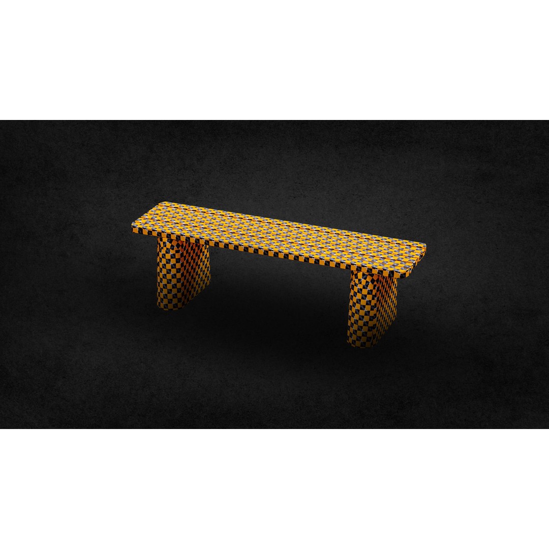 Street Bench 3D Model – Low Poly Game Asset, UV Unwrapped, FBX