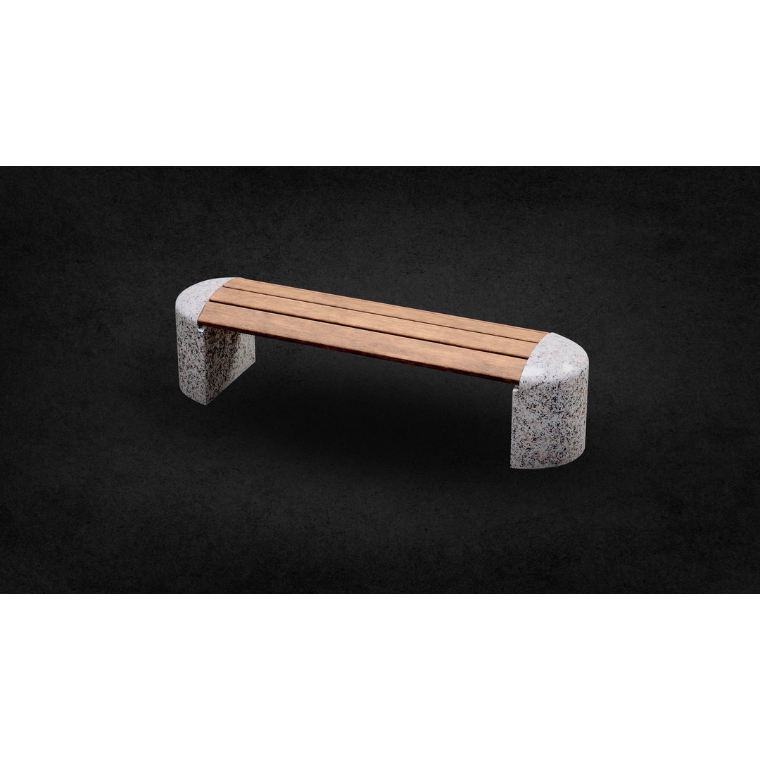Street Bench 3D Model – Low Poly Game Asset, UV Unwrapped, FBX - View 12
