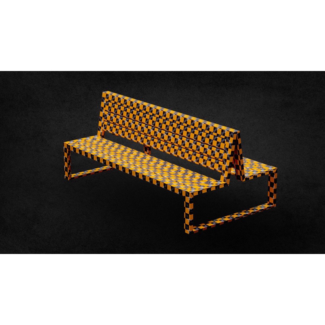 Street Bench 3D Model – Low Poly Game Asset, UV Unwrapped, FBX - View 15
