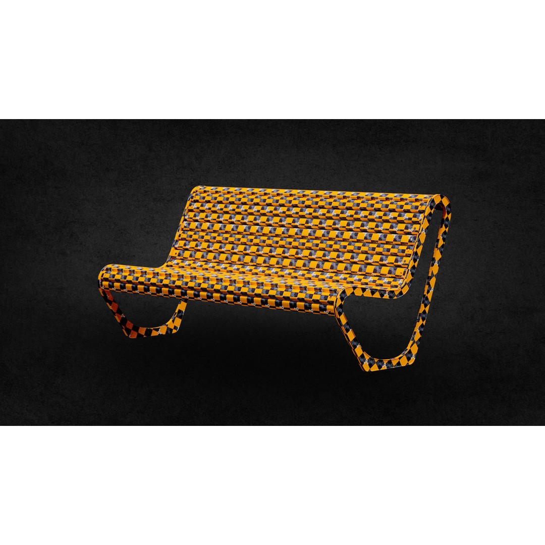 Street Bench 3D Model – Low Poly Game Asset, UV Unwrapped, FBX - View 16