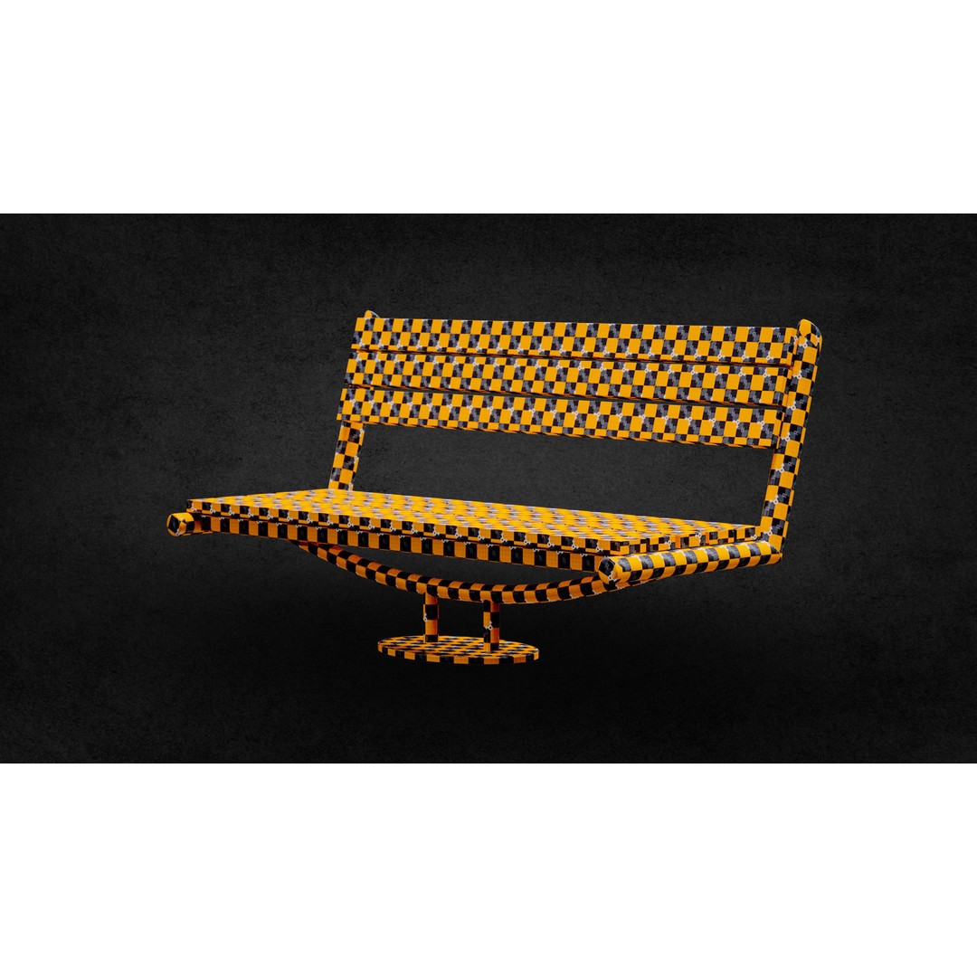 Street Bench 3D Model – Low Poly Game Asset, UV Unwrapped, FBX - View 17