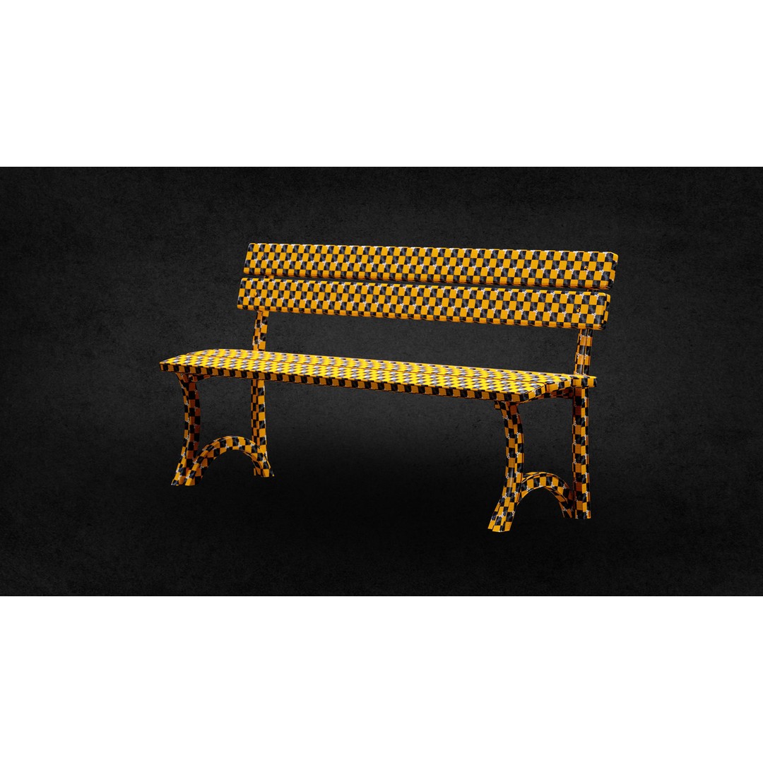 Street Bench 3D Model – Low Poly Game Asset, UV Unwrapped, FBX - View 18