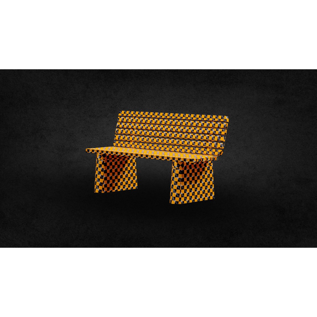 Street Bench 3D Model – Low Poly Game Asset, UV Unwrapped, FBX - View 19