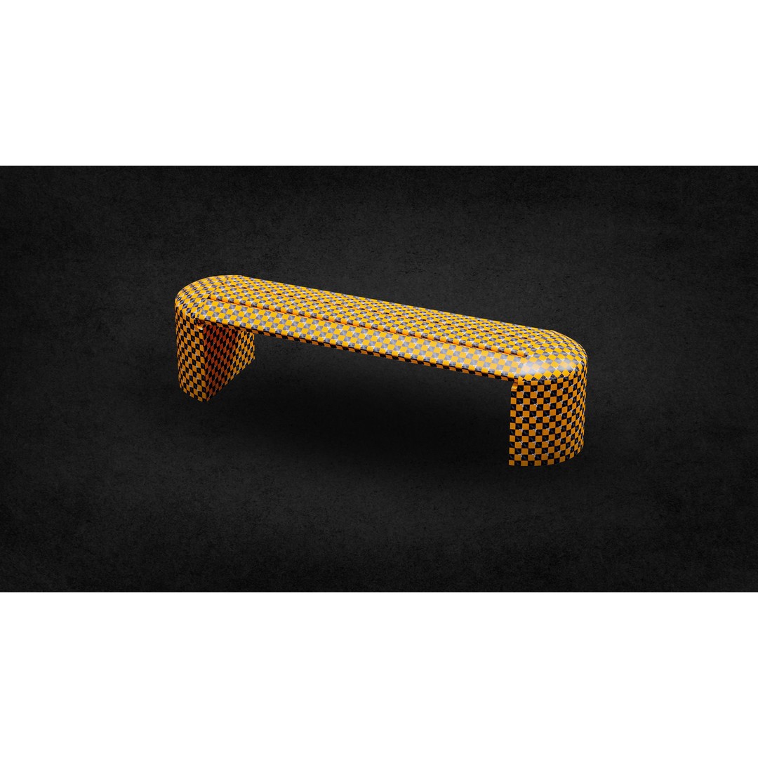Street Bench 3D Model – Low Poly Game Asset, UV Unwrapped, FBX - View 21