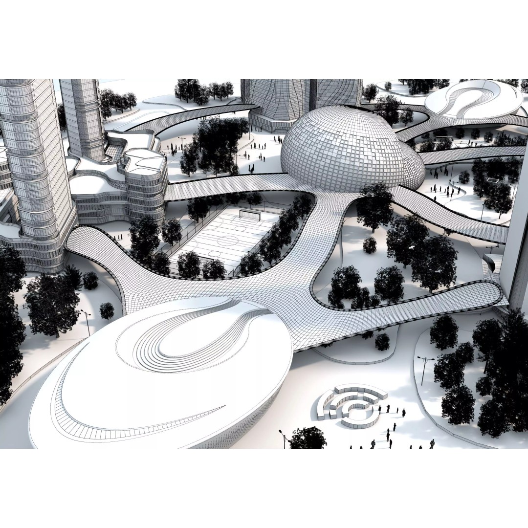 Future City 3D Model – Low-Poly Cityscape for Games, FBX, OBJ