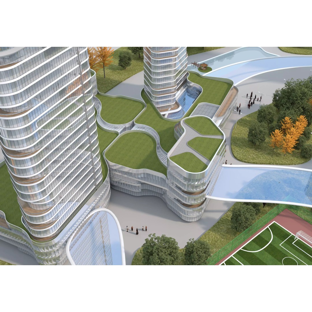 Future City 3D Model – Low-Poly Cityscape for Games, FBX, OBJ - View 11