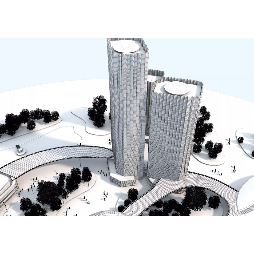 Future City 3D Model – Low-Poly Cityscape for Games, FBX, OBJ - View 20