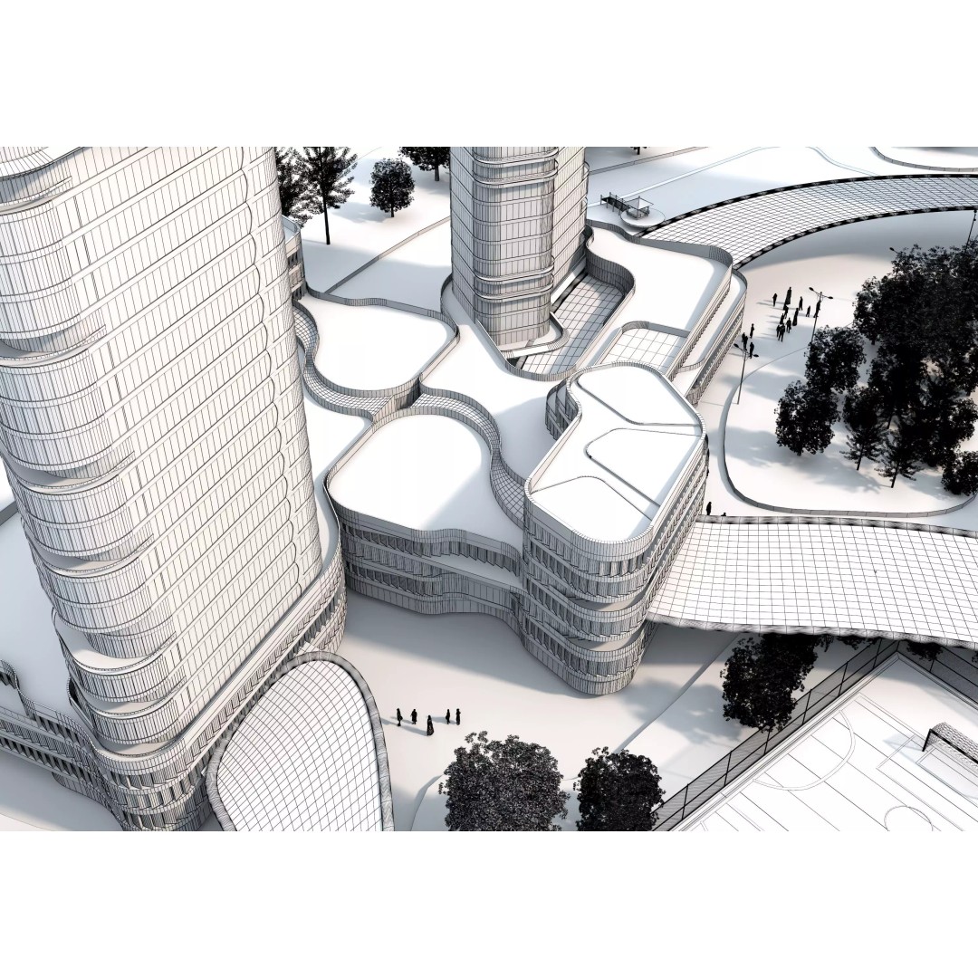 Future City 3D Model – Low-Poly Cityscape for Games, FBX, OBJ - View 22