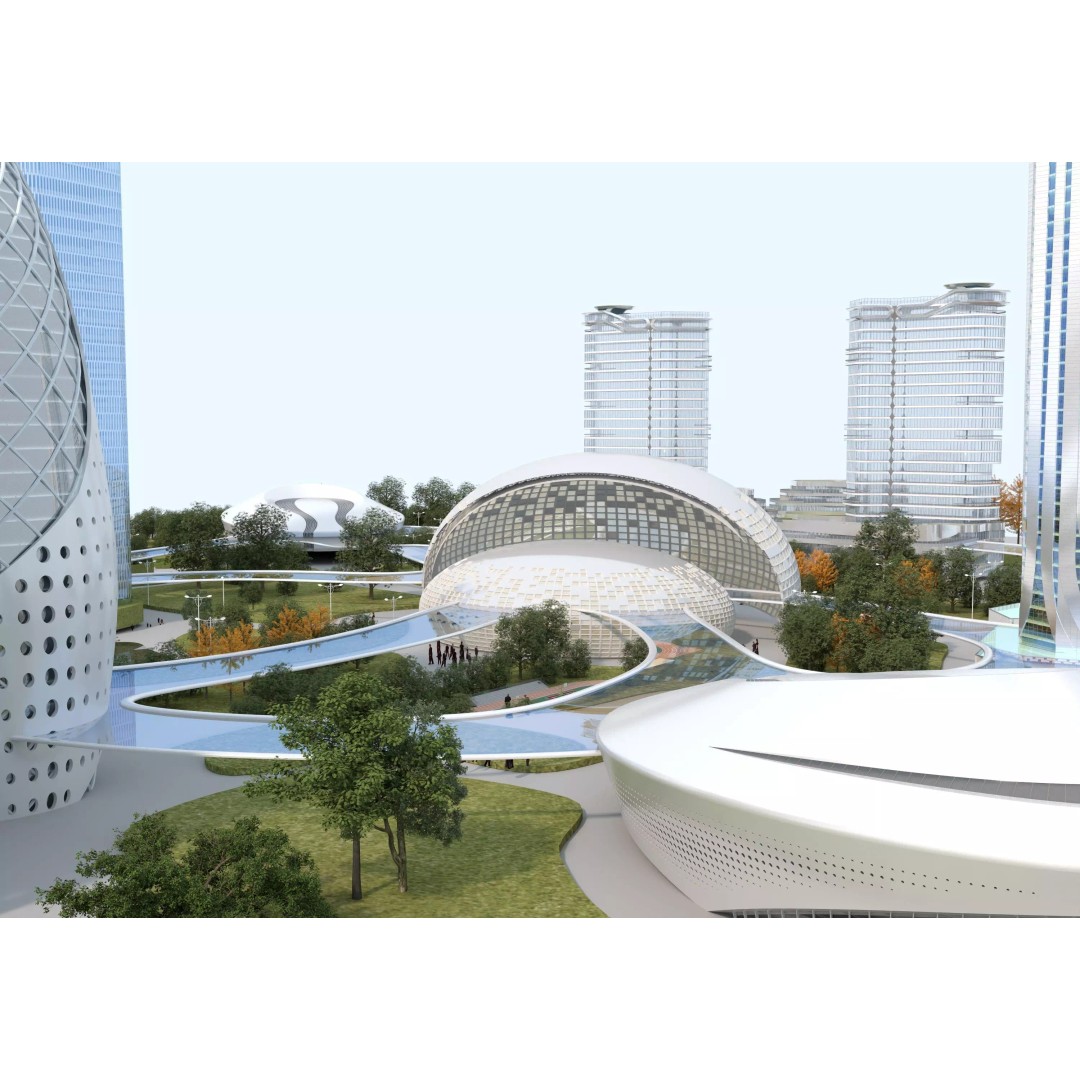 Future City 3D Model – Low-Poly Cityscape for Games, FBX, OBJ - View 8