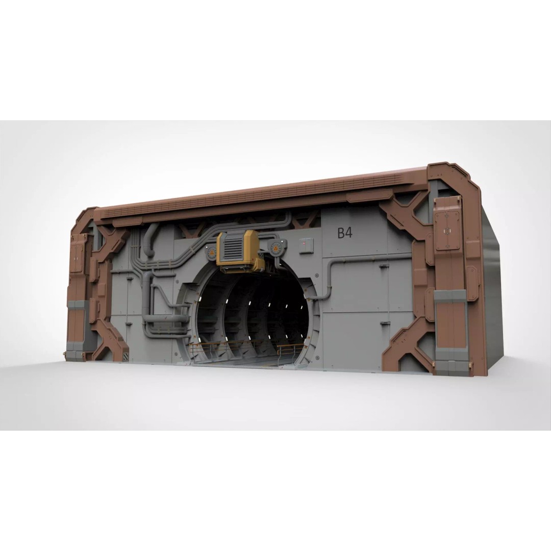 Sci-Fi Architecture 3D Model – Futuristic Building Design, FBX - View 2
