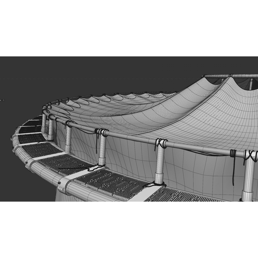 Sustainable Fish Farm Net 3D Model – PBR, FBX, Game Ready - View 9