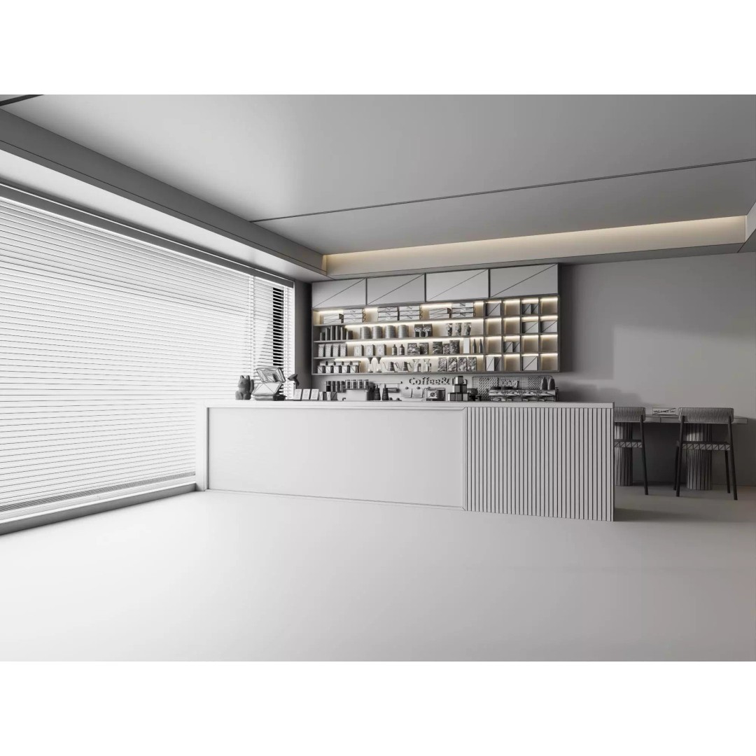 Coffee Shop Counter 3D Model – Low Poly Interior Design Asset, FBX - View 20