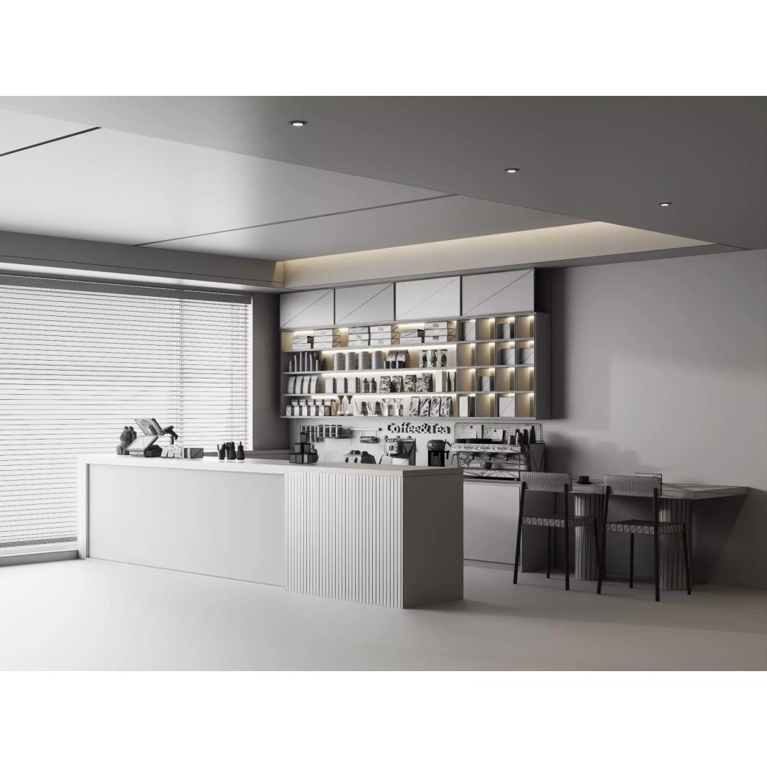 Coffee Shop Counter 3D Model – Low Poly Interior Design Asset, FBX - View 23