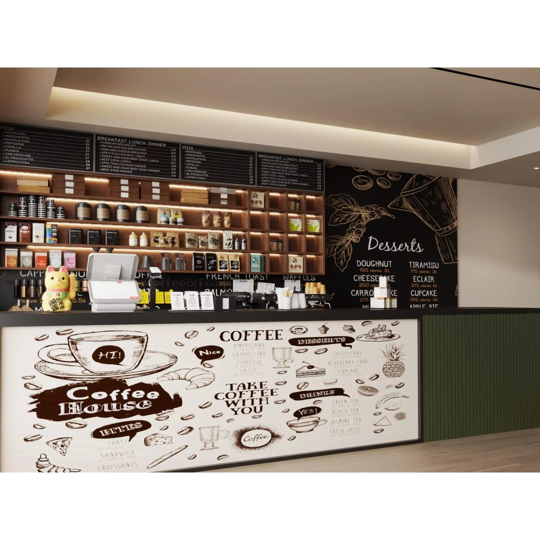 Coffee Shop Counter 3D Model – Low Poly Interior Design Asset, FBX - View 6