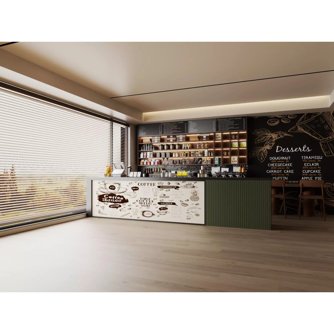 Coffee Shop Counter 3D Model – Low Poly Interior Design Asset, FBX - View 7