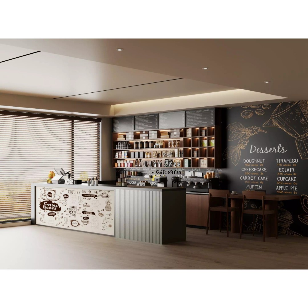Coffee Shop Counter 3D Model – Low Poly Interior Design Asset, FBX - View 9