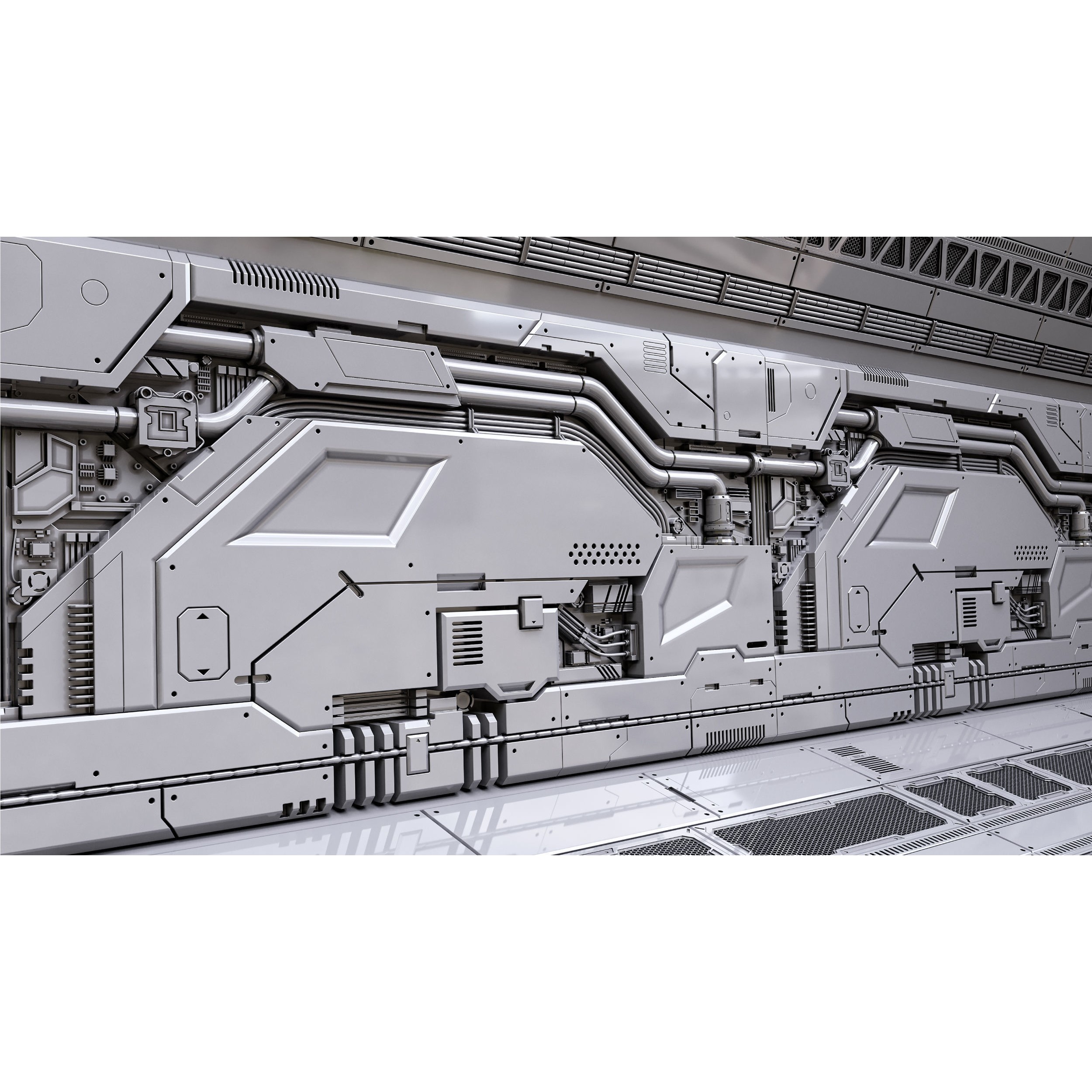 Sci-Fi Wall Panels Vol 01 - Game-Ready 3D Model - View 18