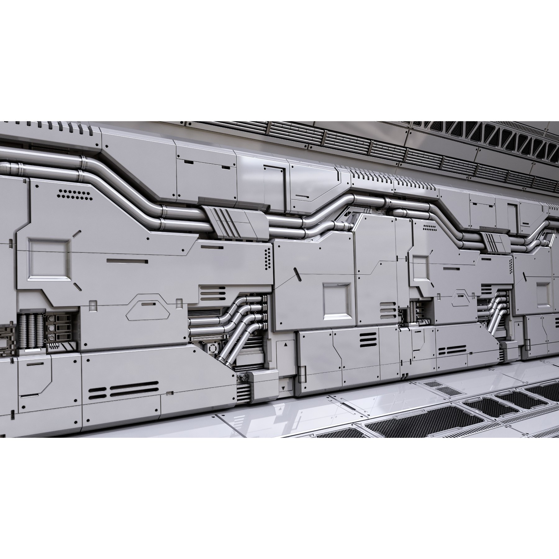 Sci-Fi Wall Panels Vol 01 - Game-Ready 3D Model - View 20