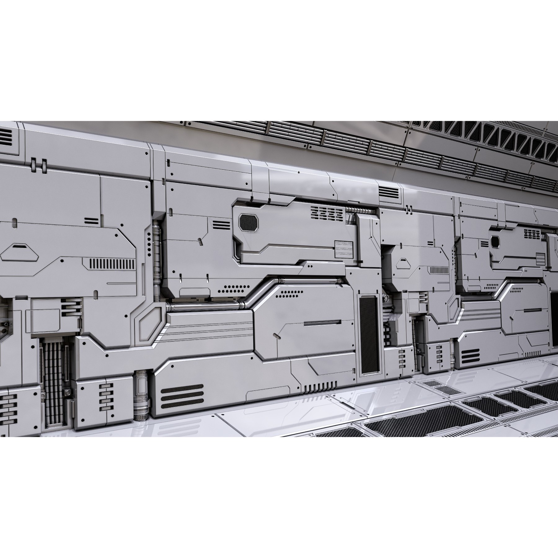 Sci-Fi Wall Panels Vol 01 - Game-Ready 3D Model - View 22