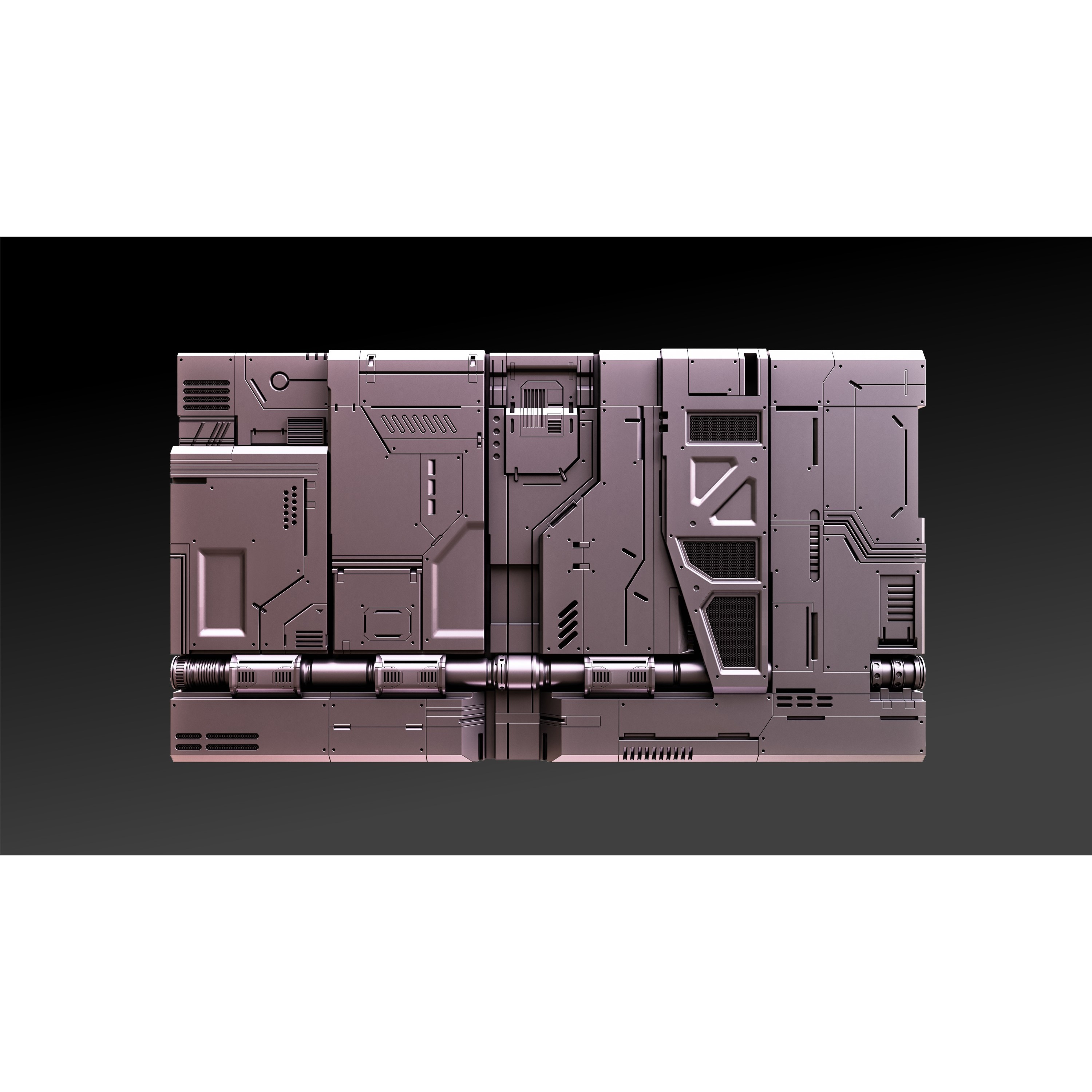 Sci-Fi Wall Panels Vol 01 - Game-Ready 3D Model - View 7