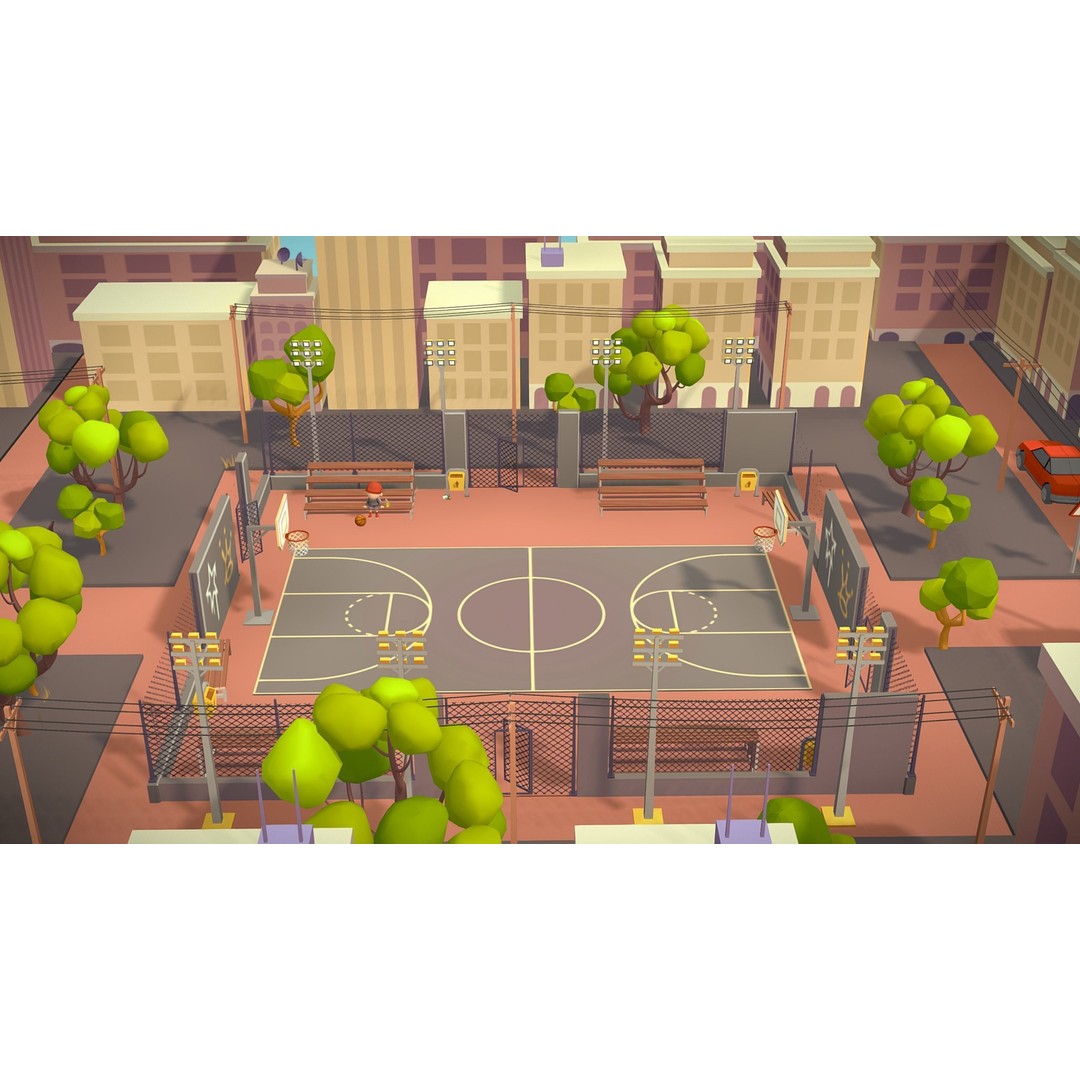 Basketball Playground 3D Model – Low Poly Game Asset, Blender - View 4