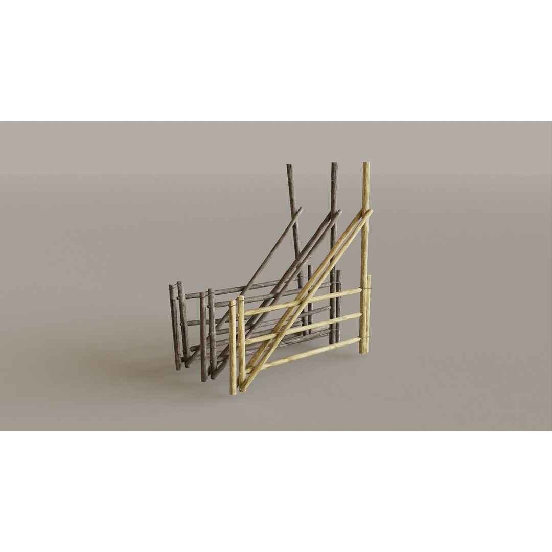 Mountain Fence Pack 3D Model – Low Poly Game Asset, FBX, PBR Textures - View 10