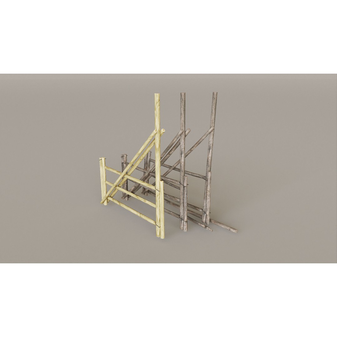 Mountain Fence Pack 3D Model – Low Poly Game Asset, FBX, PBR Textures - View 11