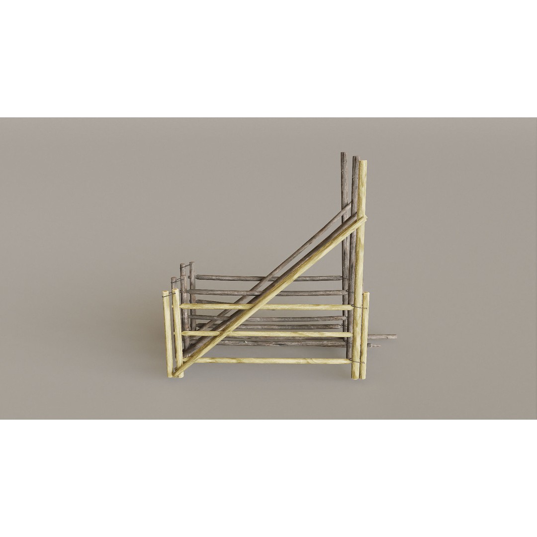 Mountain Fence Pack 3D Model – Low Poly Game Asset, FBX, PBR Textures - View 13