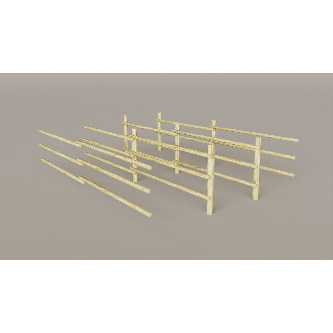 Mountain Fence Pack 3D Model – Low Poly Game Asset, FBX, PBR Textures - View 14