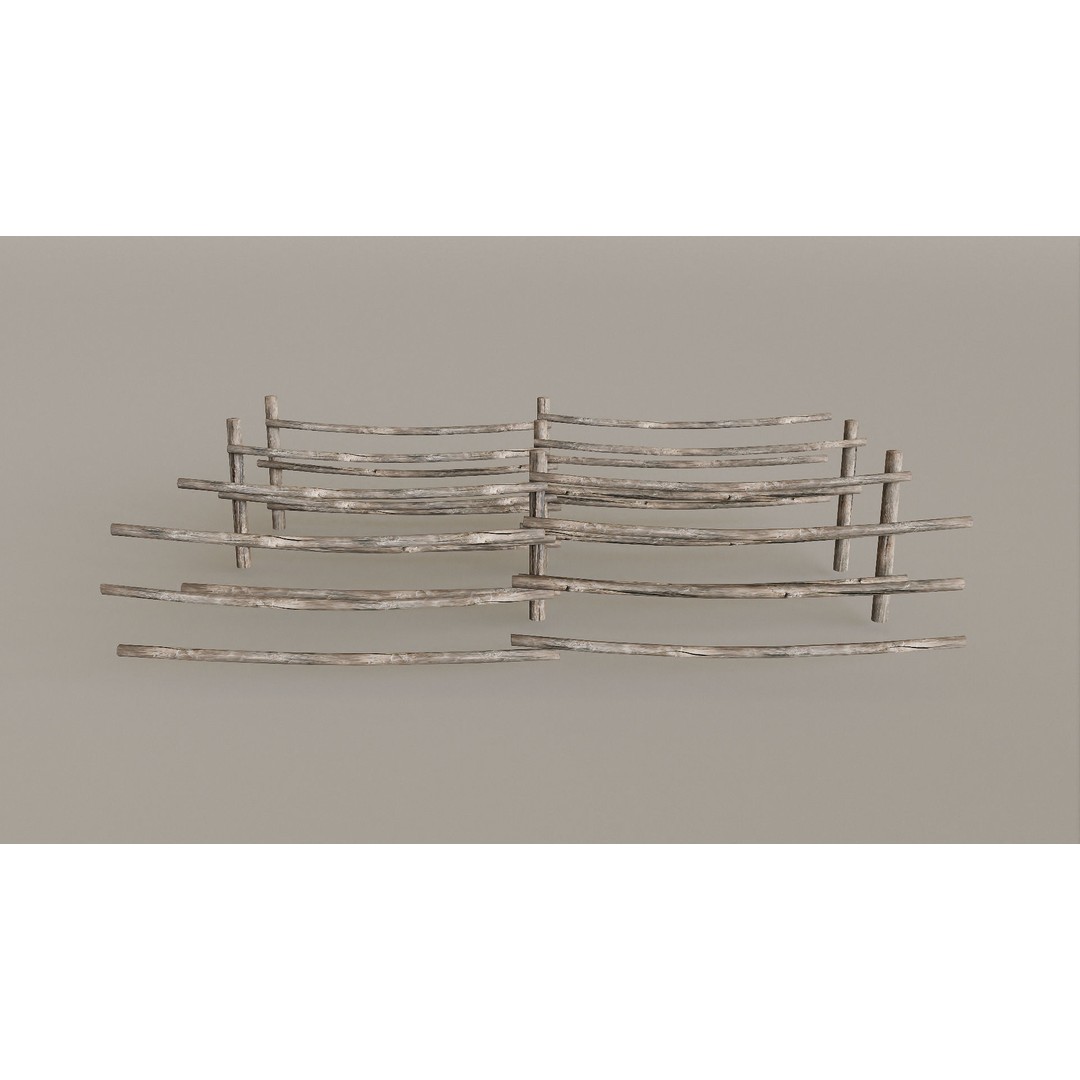 Mountain Fence Pack 3D Model – Low Poly Game Asset, FBX, PBR Textures - View 25